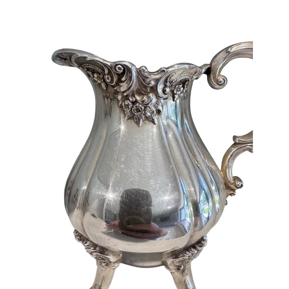 Vintage Wallace Baroque Silverplate Creamer 284 Ornate Rococo Style Footed - Picture 4 of 9